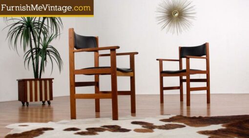 Set of (2) Danish teak Captains Chairs