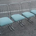 4 Mid Century Chrome Tubular Chairs Vintage Retro