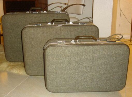 3-Piece Vintage Retro Tweed Halston III Luggage Set