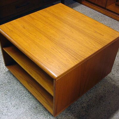 Danish Teak Coffee Table with Shelves & Storage