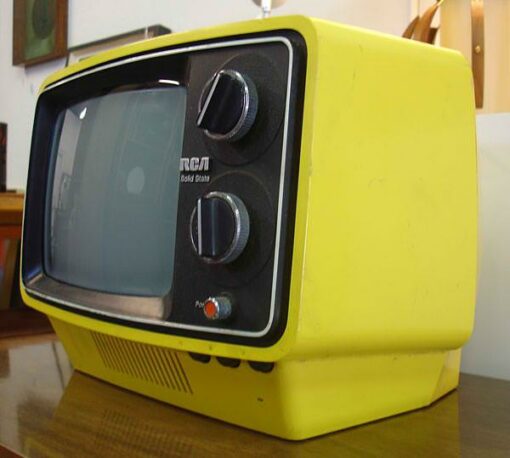 Working Retro Yellow RCA Portable TV