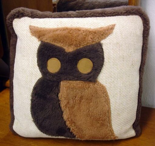 Owl Pillow 1970s Vintage Retro