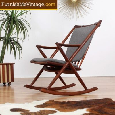 mid century modern Danish teak rocking chair