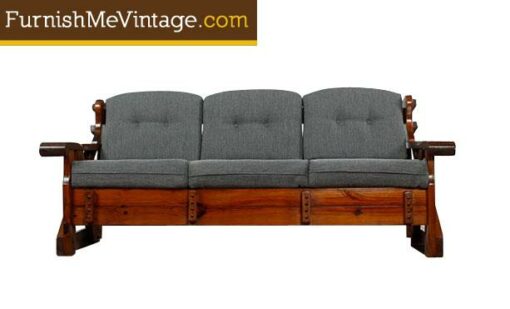 Vintage Rustic Knotty Pine Sofa