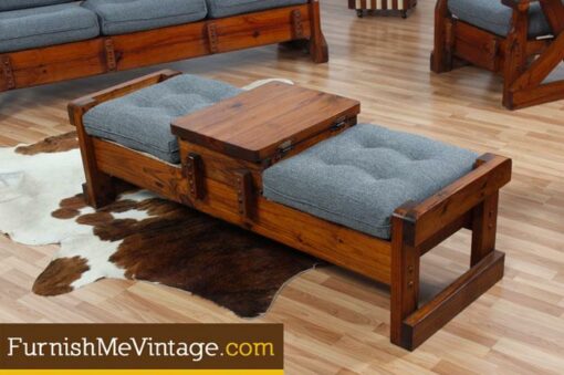 Vintage Rustic Knotty Pine Bench