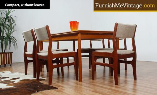 Finely crafted mid century modern Danish teak dining table