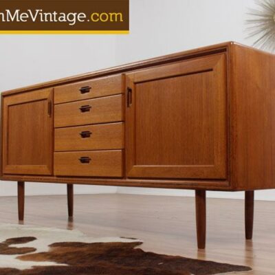 Mid century modern Danish teak credenza with rosewood accent
