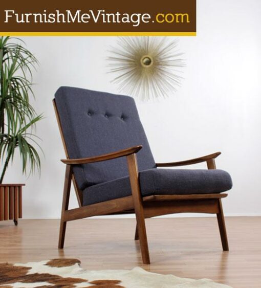 Restored mid century modern high back lounge chair