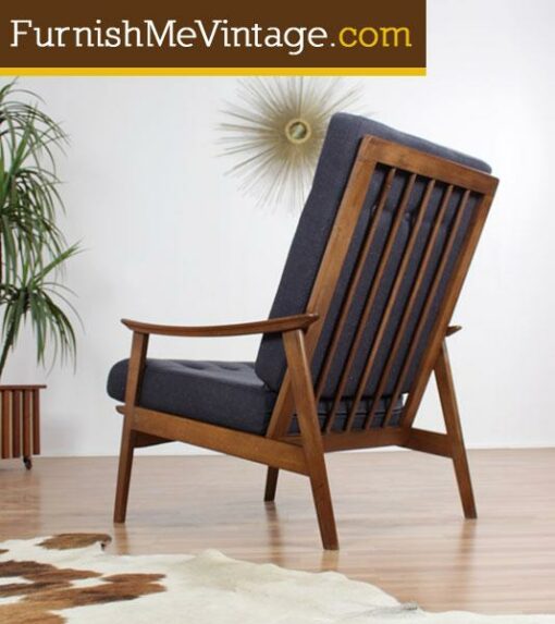 Restored mid century modern high back lounge chair