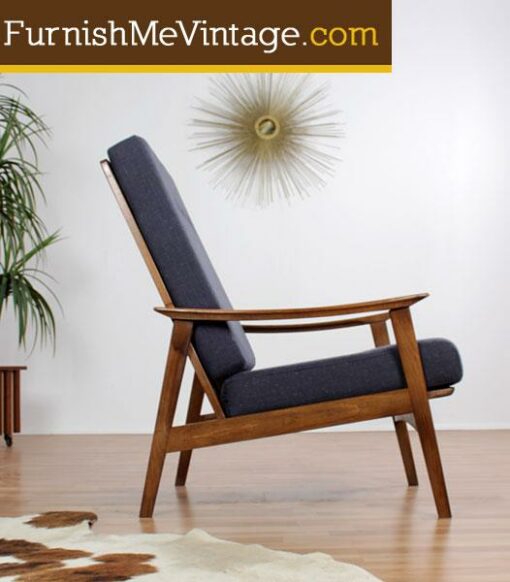 Restored mid century modern high back lounge chair