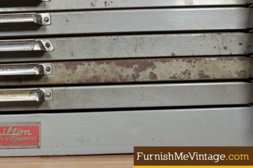 Vintage 1950s Hamilton Printer’s type setting cabinet