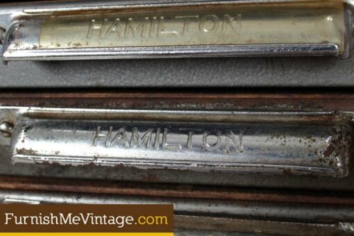 Vintage 1950s Hamilton Printer’s type setting cabinet