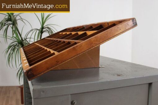 Vintage 1950s Hamilton Printer’s type setting cabinet