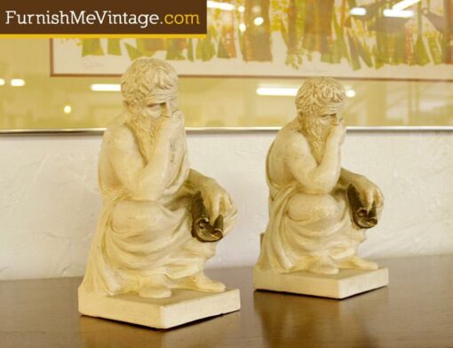 Vintage Socrates Chalkware Bookends