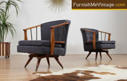 mid century modern spindle back barrel chairs