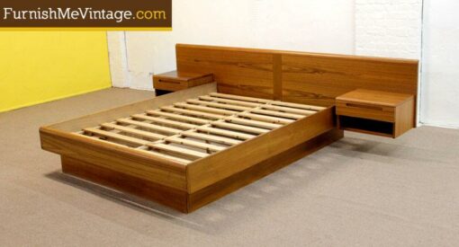 Mid century modern Danish queen platform bed by Jesper