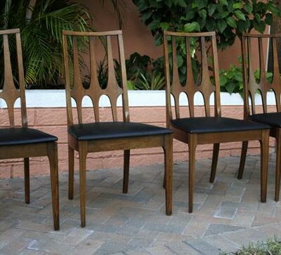 4 Broyhill Brasilia Walnut Dining Chairs