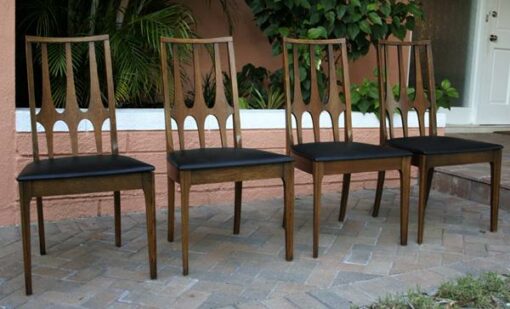 4 Broyhill Brasilia Walnut Dining Chairs