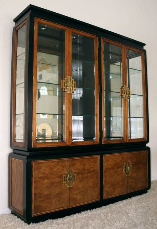 China Hua Asian Modern Hollywood Regency China Cabinet