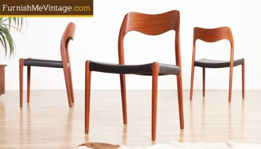 6 Moller Model 71 Danish Teak Dining Chairs