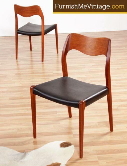 6 Moller Model 71 Danish Teak Dining Chairs