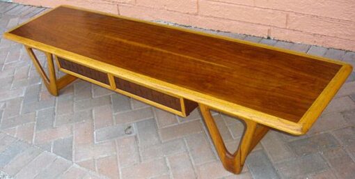 Mid Century Modern Surfboard Style Lane Perception Coffee Table