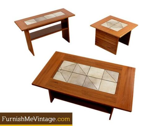 Vintage Gangso Mobler Tile Top Teak Coffee Table