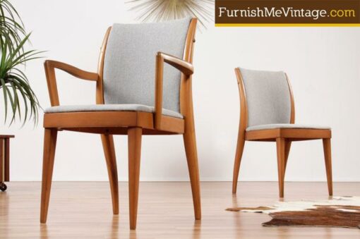 Set of 6 Reupholstered M157A Heywood Wakefield Chairs
