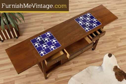 Vintage Broyhill Brasilia Serving Cart with Tiles – ON HOLD