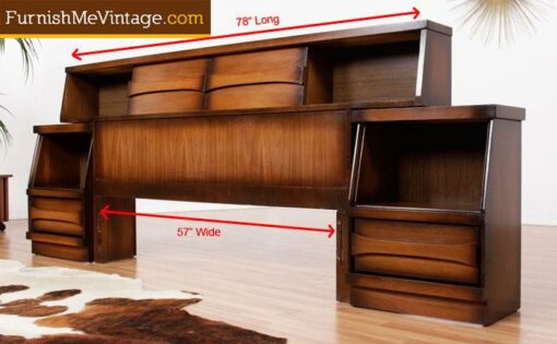 Mid Century Modern Headboard with Nightstands