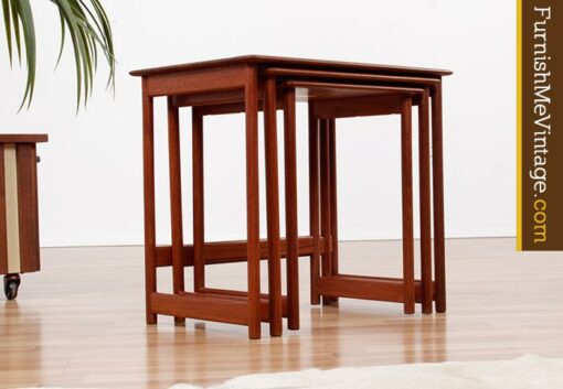 Mid Century Modern Rasmus Solberg Teak Nesting Tables