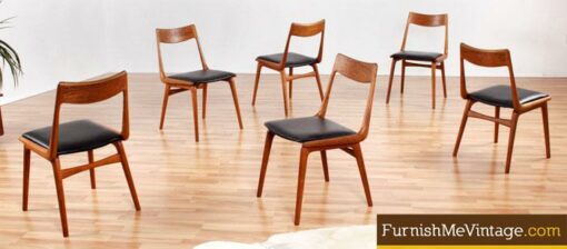 Set 6 Mid Century Modern Erik Christiansen Teak Dining Chairs