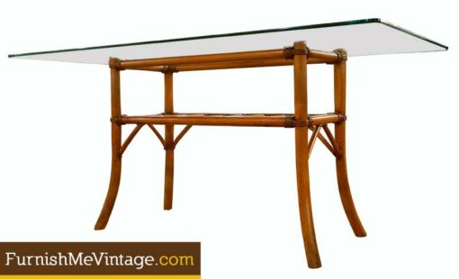 Vintage Roped Rattan Dining Table