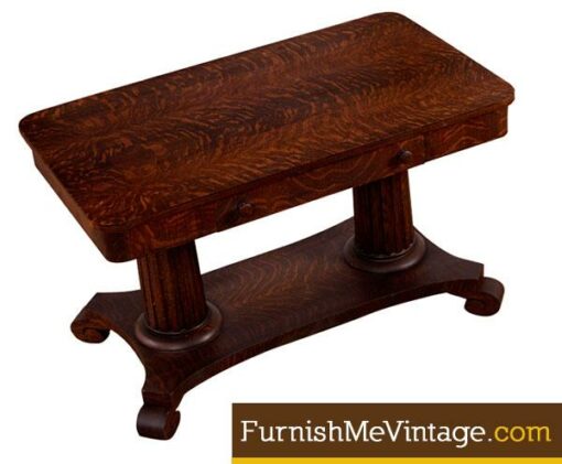 Antique Oak Library Table From Mirror Lake Library