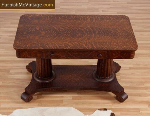 Antique Oak Library Table From Mirror Lake Library