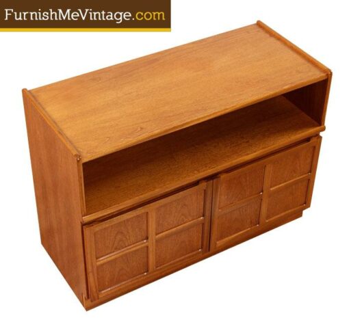 Vintage English Teak Open Shelf Credenza by Nathan