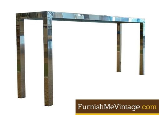 Vintage Aluminium and Smoked Glass Sofa Table