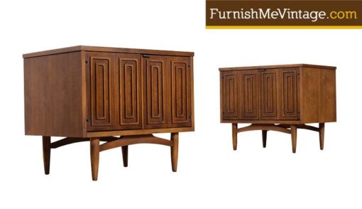 Pair of Mid Century Modern Broyhill Commode Nightstands