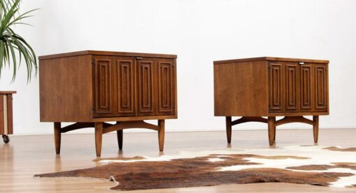 Pair of Mid Century Modern Broyhill Commode Nightstands