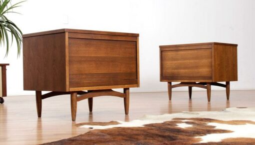 Pair of Mid Century Modern Broyhill Commode Nightstands