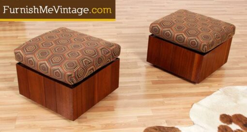 Pair of Restored Mid Century Modern Ottomans