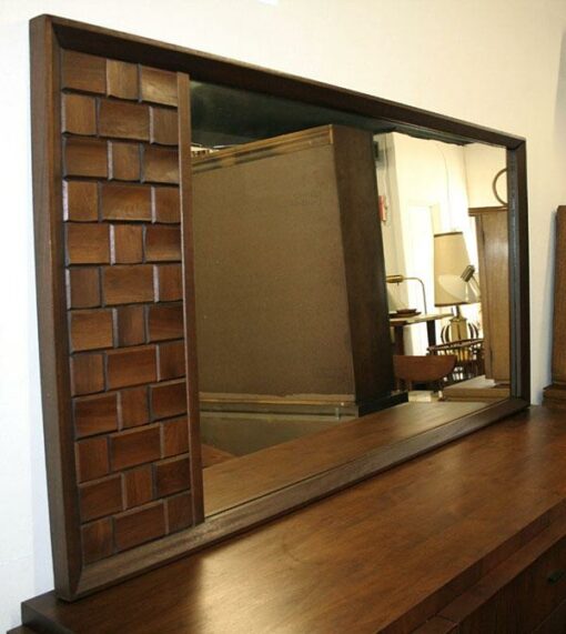 Large Brutalist Mid Century Modern Wall Mirror