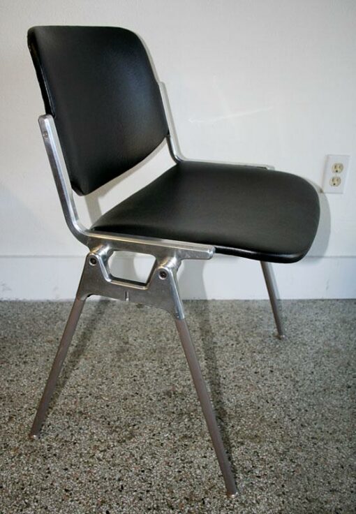 Castelli of Italy Chair Aluminum and Black Vinyl