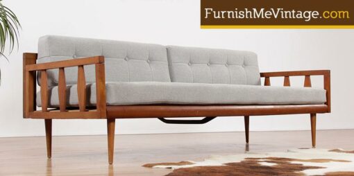 Restored Sculpted Arm Mid Century Modern Daybed