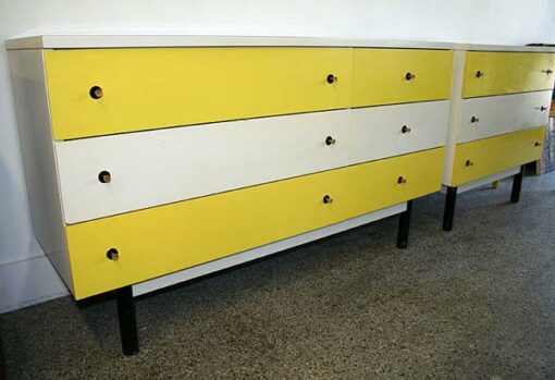 Retro Stanley Yellow and White Dresser Bedroom Set