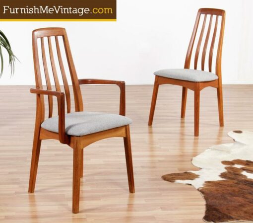 Set of 6 Restored Benny Linden Teak Chairs in Gray