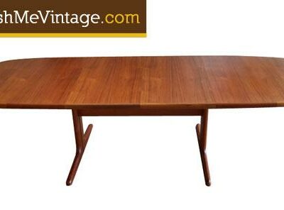 Vintage Danish Teak Trestle Leg Dining Table