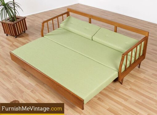 Restored Mid Century Modern Sofa with Trundle Bed