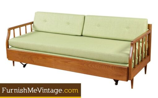 Restored Mid Century Modern Sofa with Trundle Bed