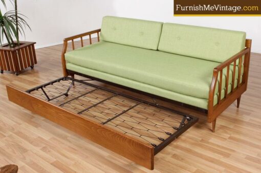 Restored Mid Century Modern Sofa with Trundle Bed